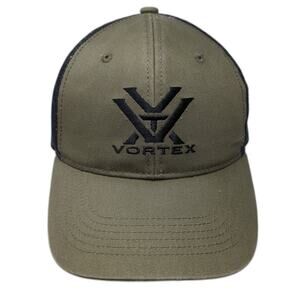 Vortex Snapback Trucker Hat Green One Size Adjustable Embroidered Mesh Back